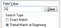 3. Enter 2L in Field Value