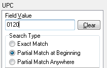 3. Enter 0120 in Field Value