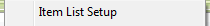 1. Select Item List Setup