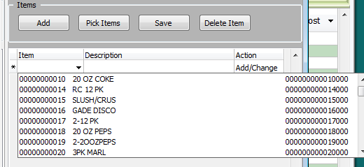 6. Add Items using Down Arrow