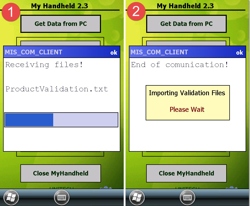 2. Hand Held will download data