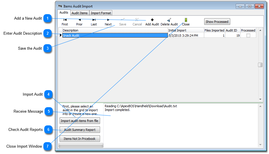 Import the Audit File