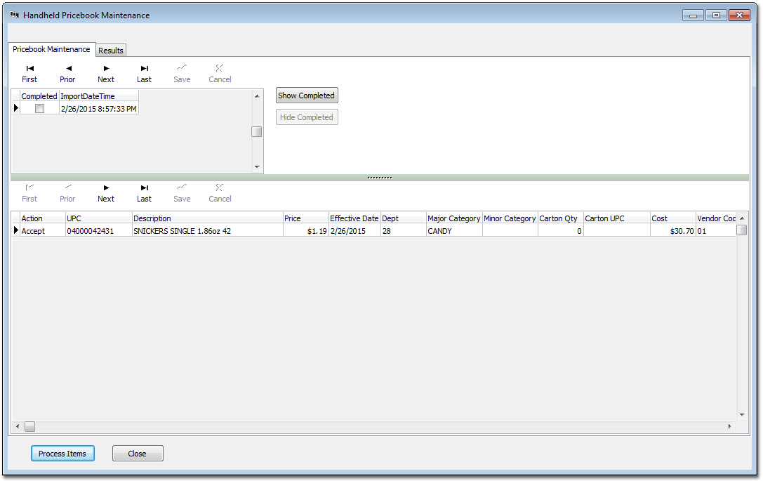 Pricebook Maintenance