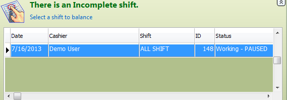 1. Select Desired Shift