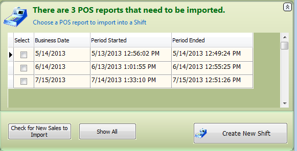 2. POS Reports Section