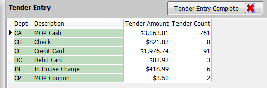 2. Edit Tender Amounts